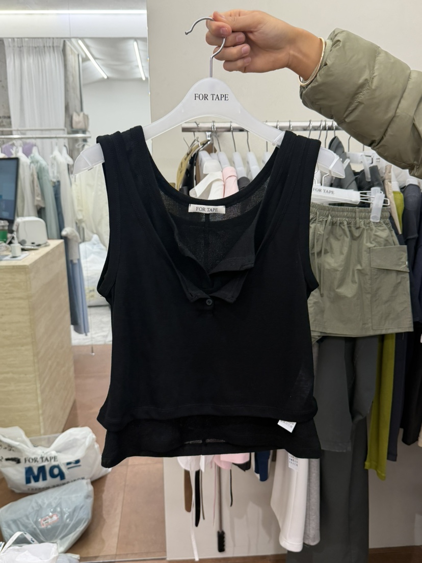FOR TAPE東大門直郵女裝新品休閑職業推薦吊帶背心套裝紐扣FOR TAPE吊帶/背心圖色3
