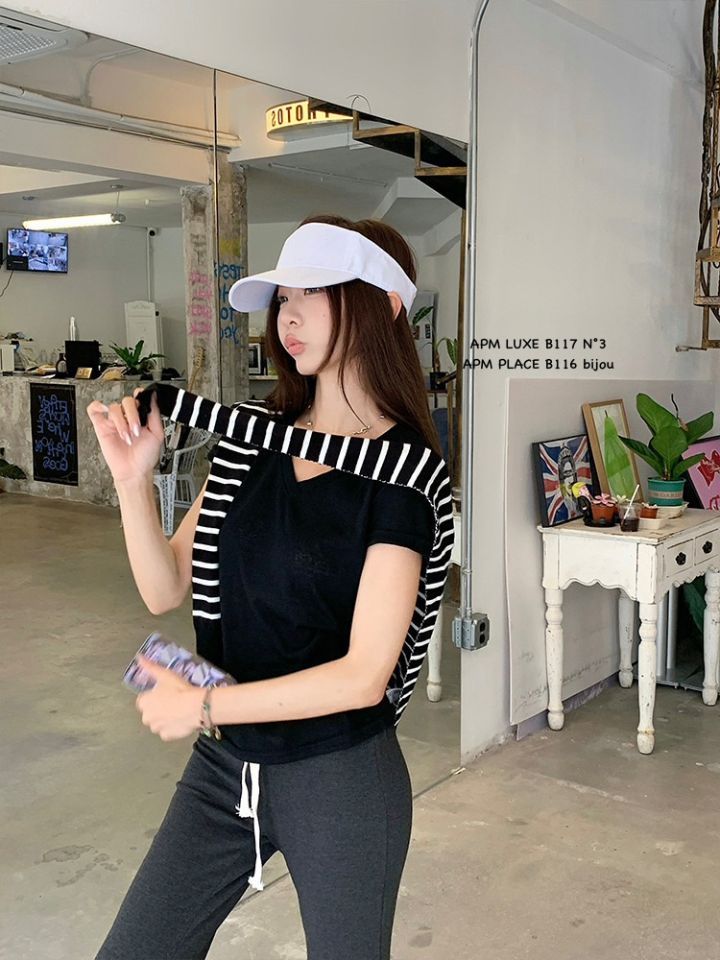 N3東大門實拍女士新品真品休閑職業圍巾披肩披肩開衩條紋N3圍巾/披肩