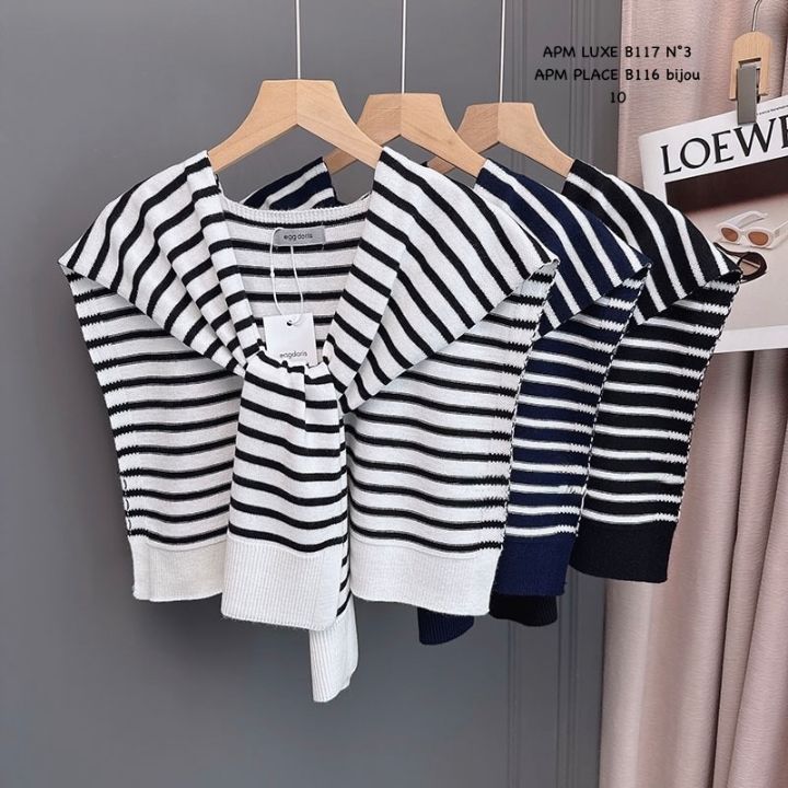 N3東大門實拍女士新品真品休閑職業圍巾披肩披肩開衩條紋N3圍巾/披肩