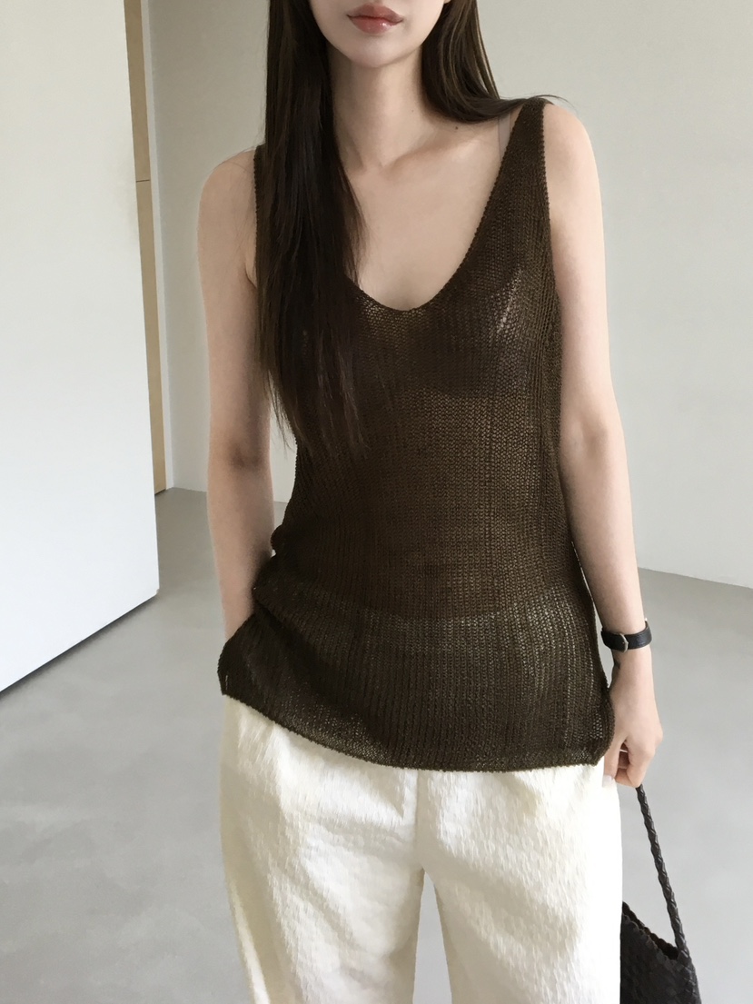 LEGACY東大門直郵女士新款真品時尚推薦吊帶背心透視亞麻LEGACY吊帶/背心
