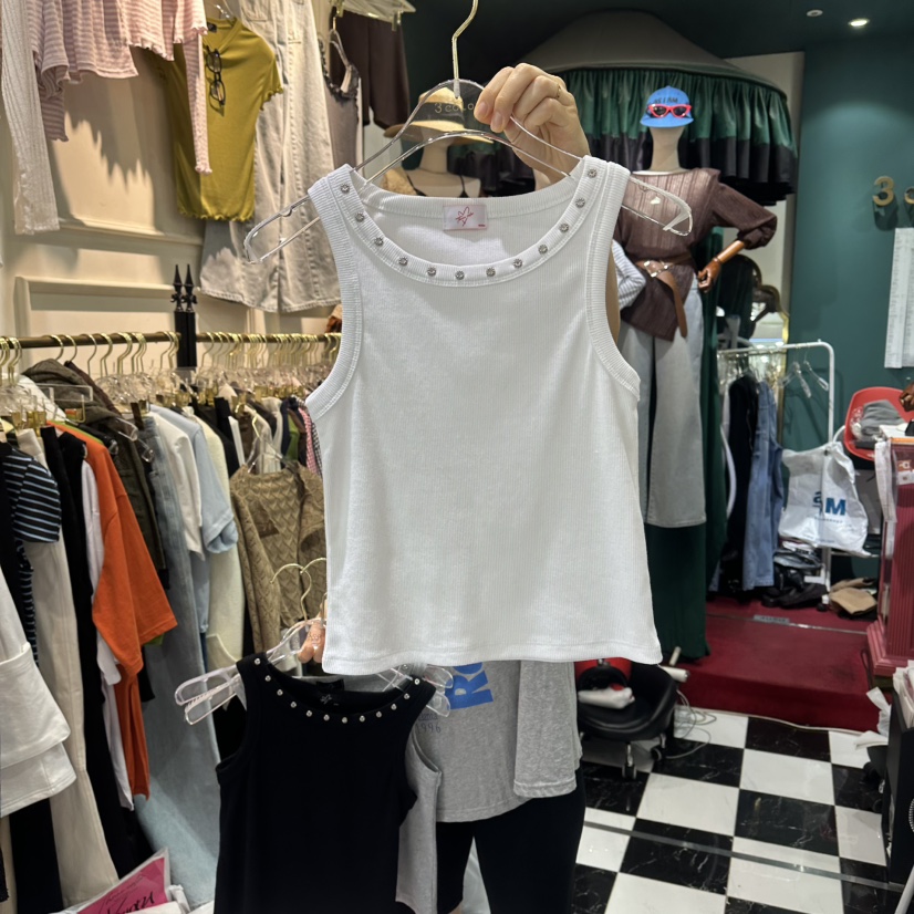 3COLOR東大門直郵女裝新品熱賣吊帶背心Three color吊帶/背心圖色1