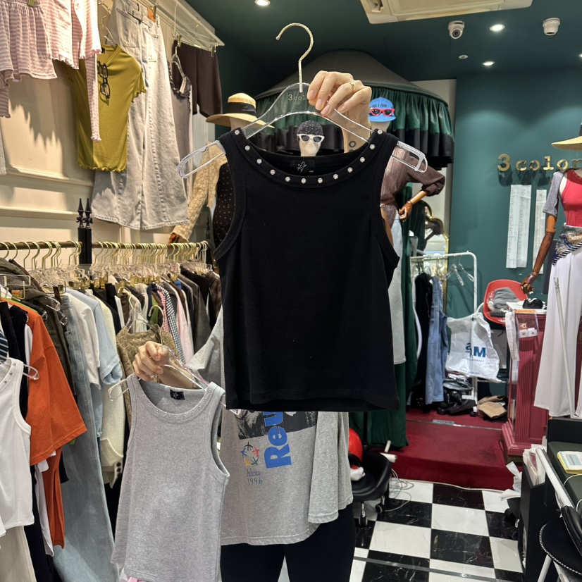 3COLOR東大門直郵女裝新品熱賣吊帶背心Three color吊帶/背心圖色2