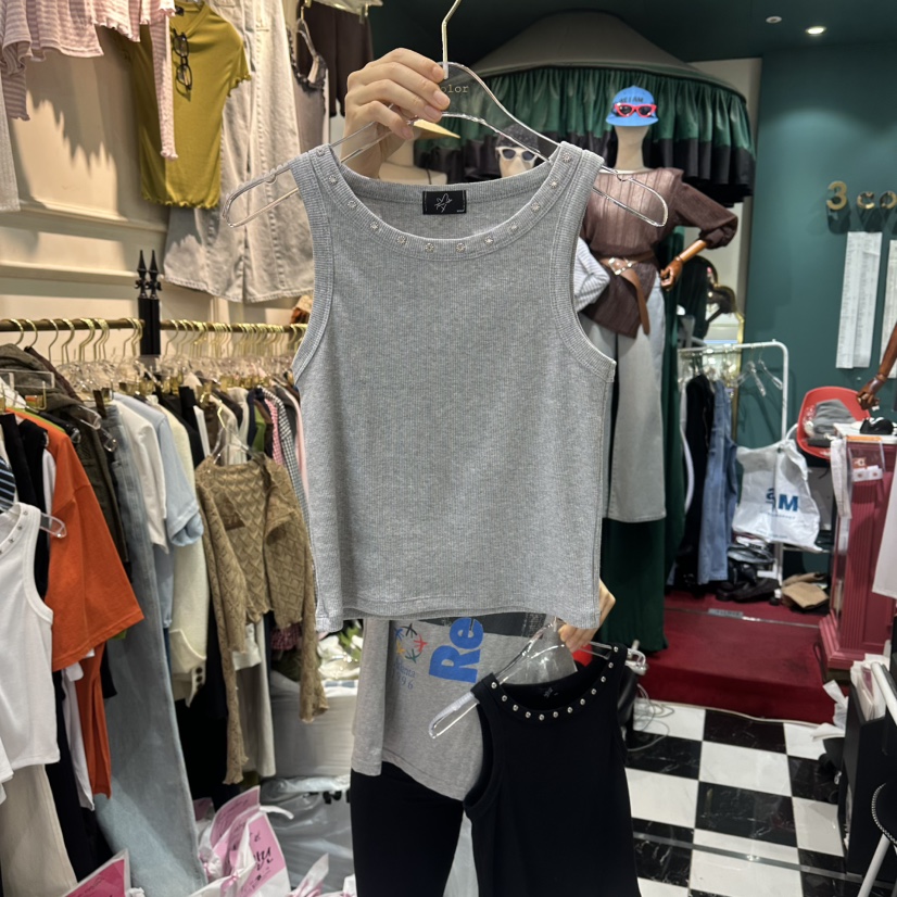 3COLOR東大門直郵女裝新品熱賣吊帶背心Three color吊帶/背心圖色3