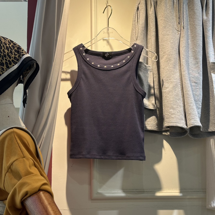 3COLOR東大門直郵女裝新品熱賣吊帶背心Three color吊帶/背心圖色4