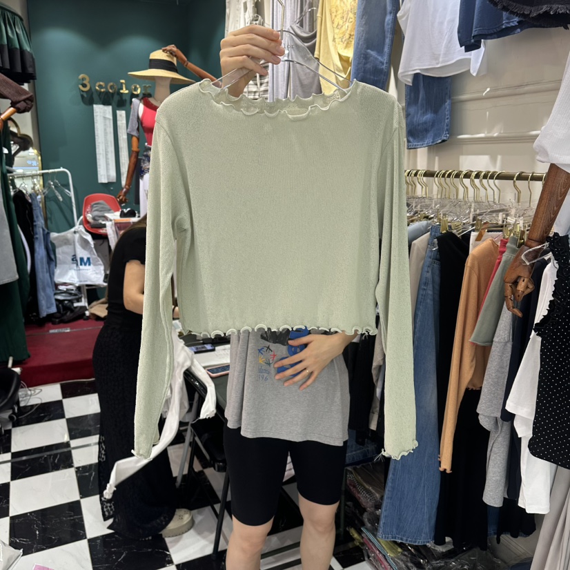 3COLOR韓國直郵女士新品真品長袖T恤Three color長袖T恤圖色3