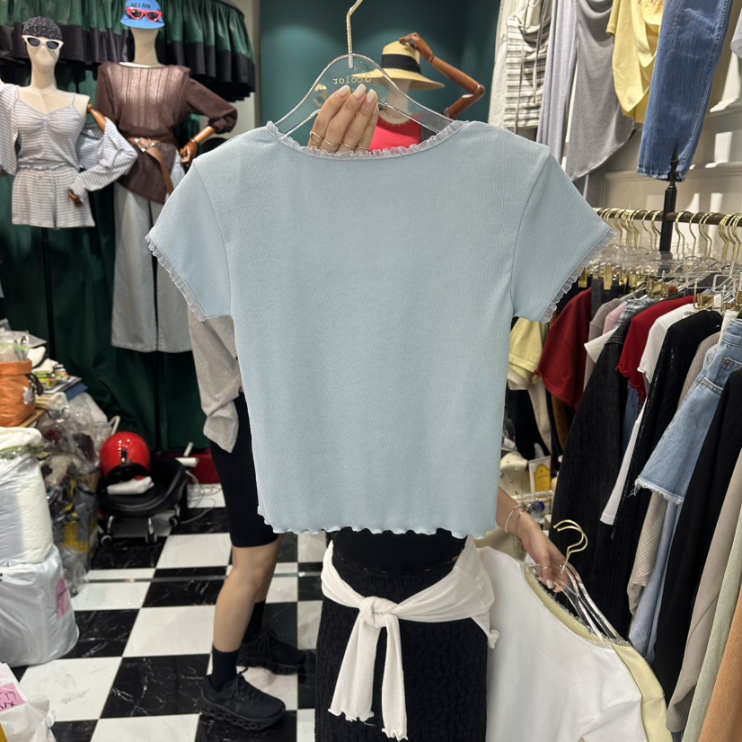 3COLOR韓國直郵女士新款休閑T恤Three colorT恤