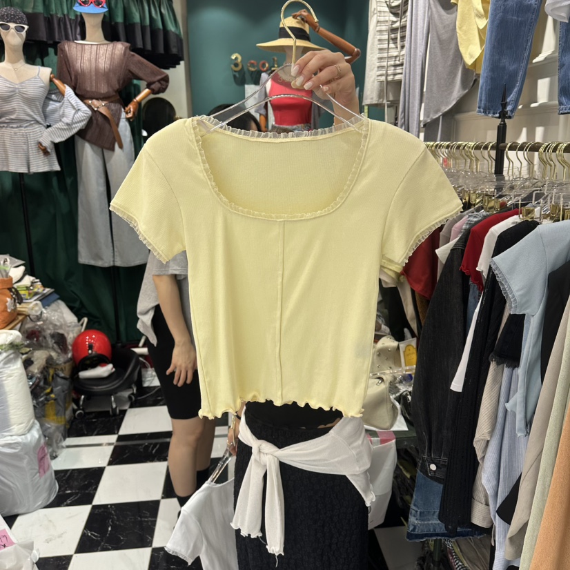 3COLOR韓國直郵女士新款休閑T恤Three colorT恤圖色3