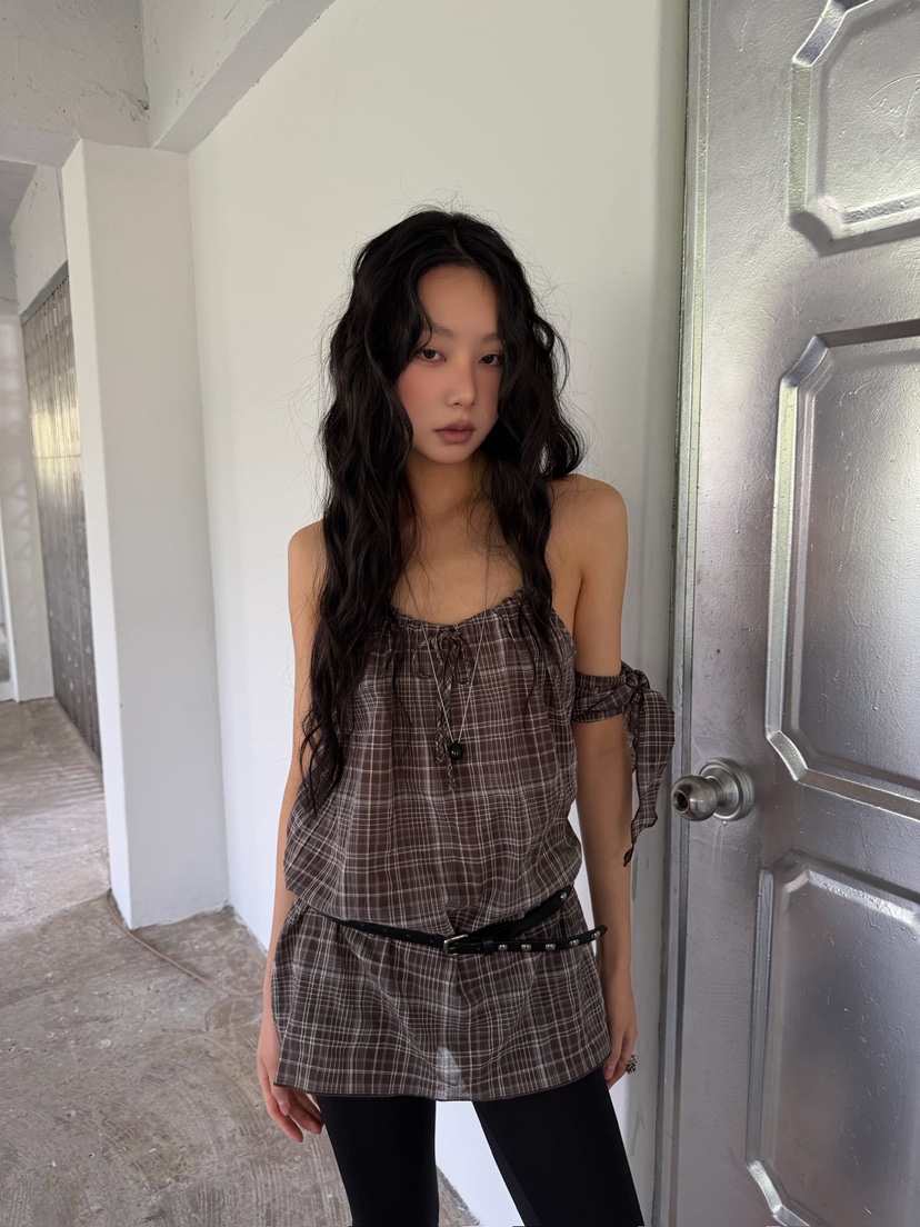 AWESOMESAUCE韓國東大門直郵女士新款推薦吊帶背心含圍巾AWESOME SAUCE吊帶/背心圖色2