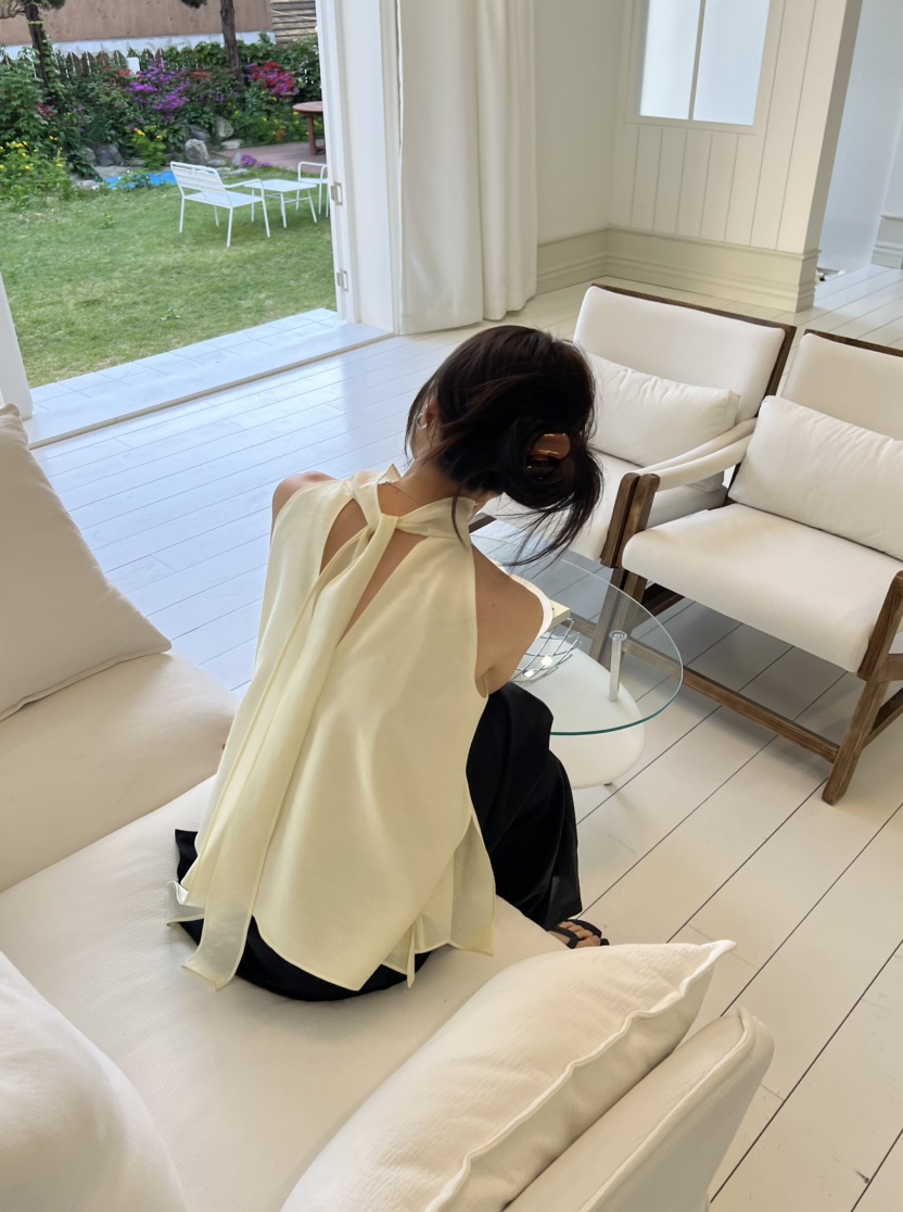 ME MO韓國直郵女裝新品時尚26夏季人氣襯衫蕾絲衫系帶雙層ME MO襯衫/蕾絲衫