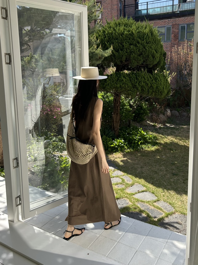 ME MO韓國直郵女士新品26夏季職業連衣裙不含腰帶水洗亞麻ME MO連衣裙