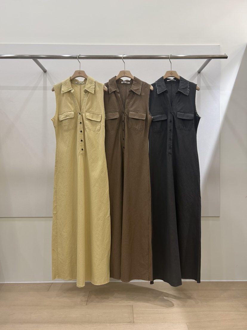 ME MO韓國直郵女士新品26夏季職業連衣裙不含腰帶水洗亞麻ME MO連衣裙