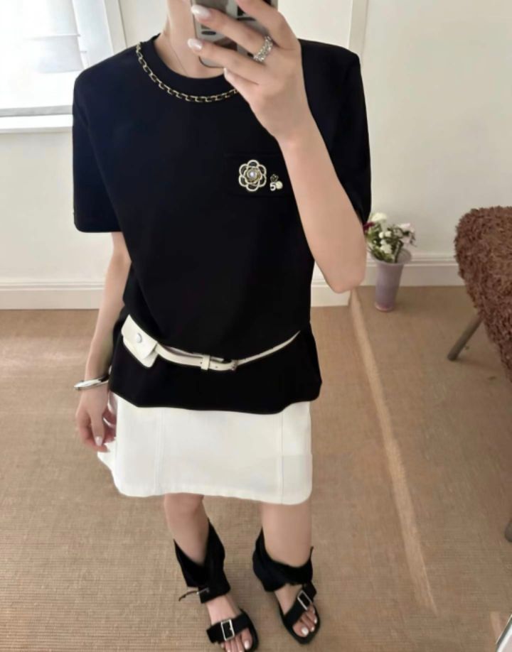 BLING BLING-S/RICO韓國直郵實拍女裝新款26夏季T恤不含腰帶BLING BLING-S/RICOT恤圖色2
