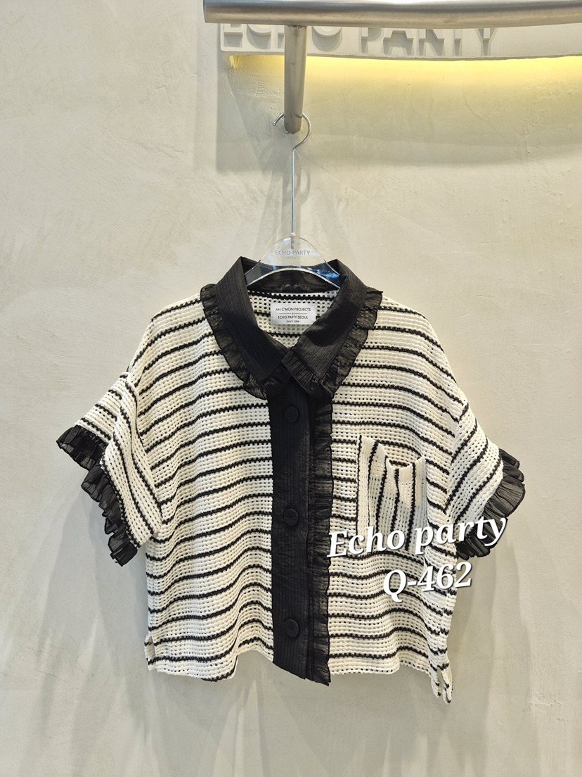ECHOPARTY韓國直郵女裝新品休閑職業26夏季熱賣襯衫蕾絲衫ECHOPARTY襯衫/蕾絲衫圖色2