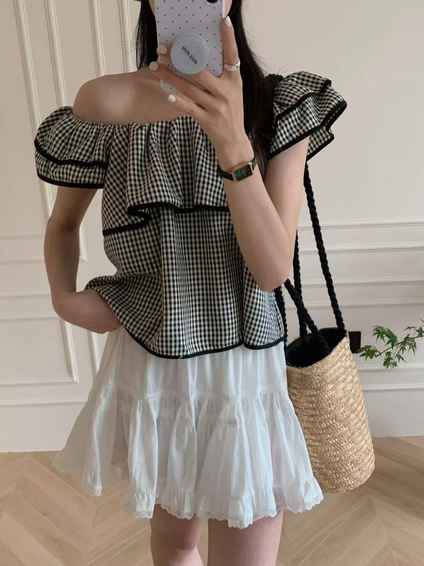OLA韓國直郵女士新品26夏季職業26春夏時尚休閑襯衫蕾絲衫mellor/OLA襯衫/蕾絲衫