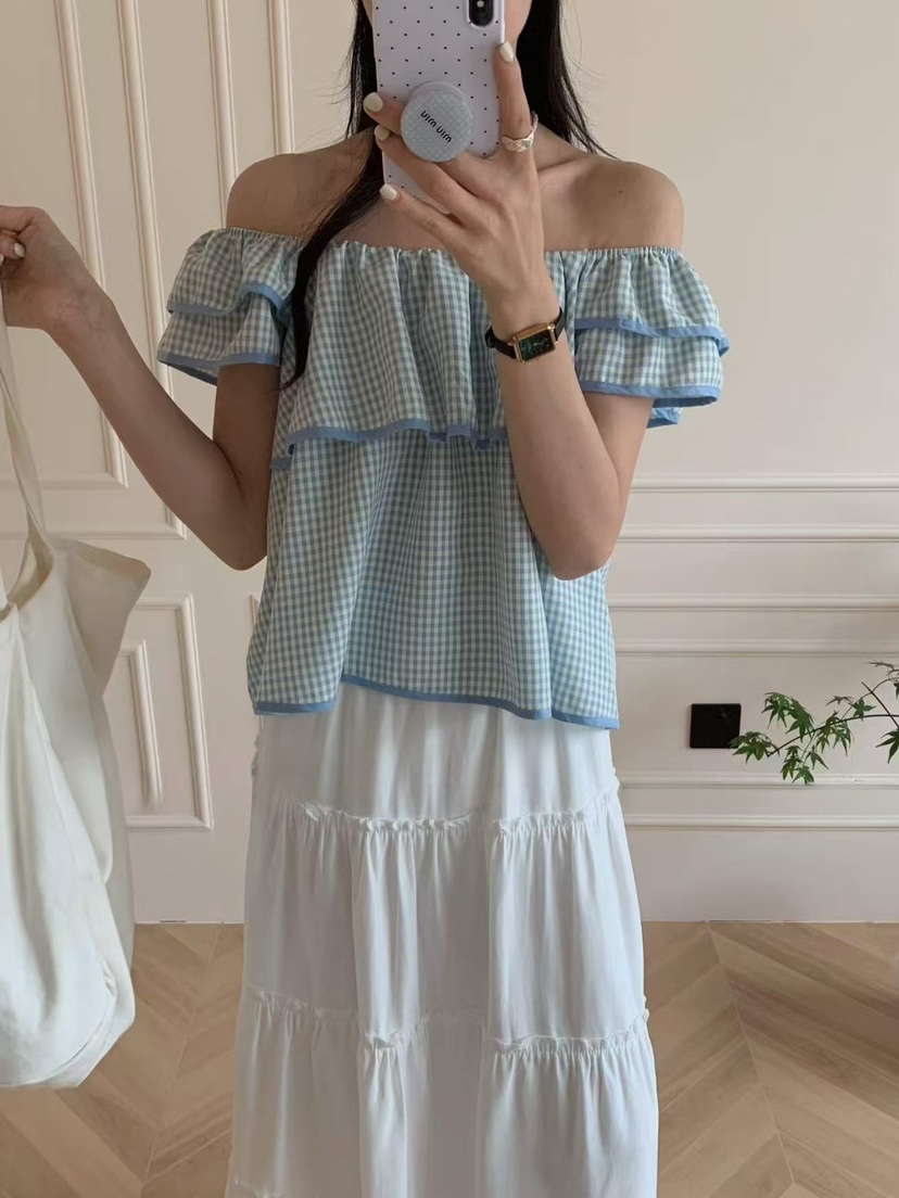 OLA韓國直郵女士新品26夏季職業26春夏時尚休閑襯衫蕾絲衫mellor/OLA襯衫/蕾絲衫