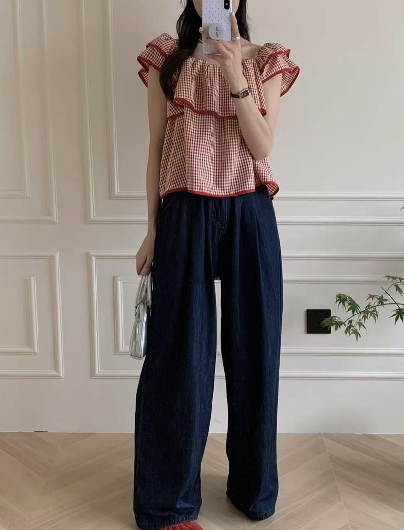OLA韓國直郵女士新品26夏季職業26春夏時尚休閑襯衫蕾絲衫mellor/OLA襯衫/蕾絲衫