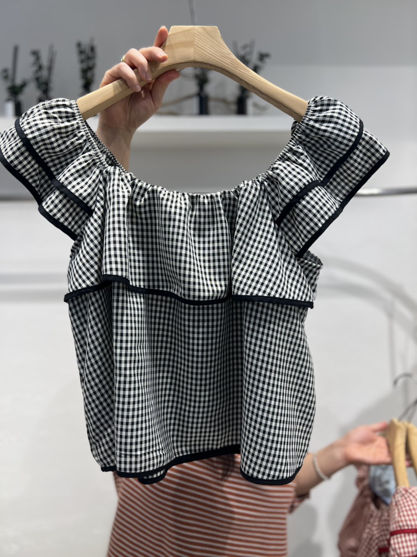 OLA韓國直郵女士新品26夏季職業26春夏時尚休閑襯衫蕾絲衫mellor/OLA襯衫/蕾絲衫圖色1