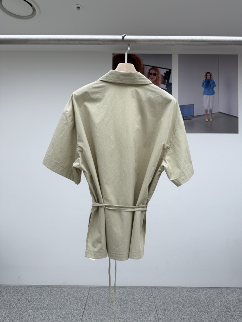 MADE-P韓國直郵女士新品時尚26夏季推薦襯衫蕾絲衫含腰繩MADE-P襯衫/蕾絲衫