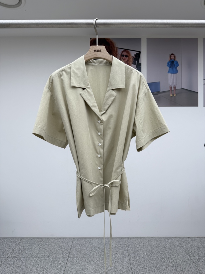 MADE-P韓國直郵女士新品時尚26夏季推薦襯衫蕾絲衫含腰繩MADE-P襯衫/蕾絲衫圖色1