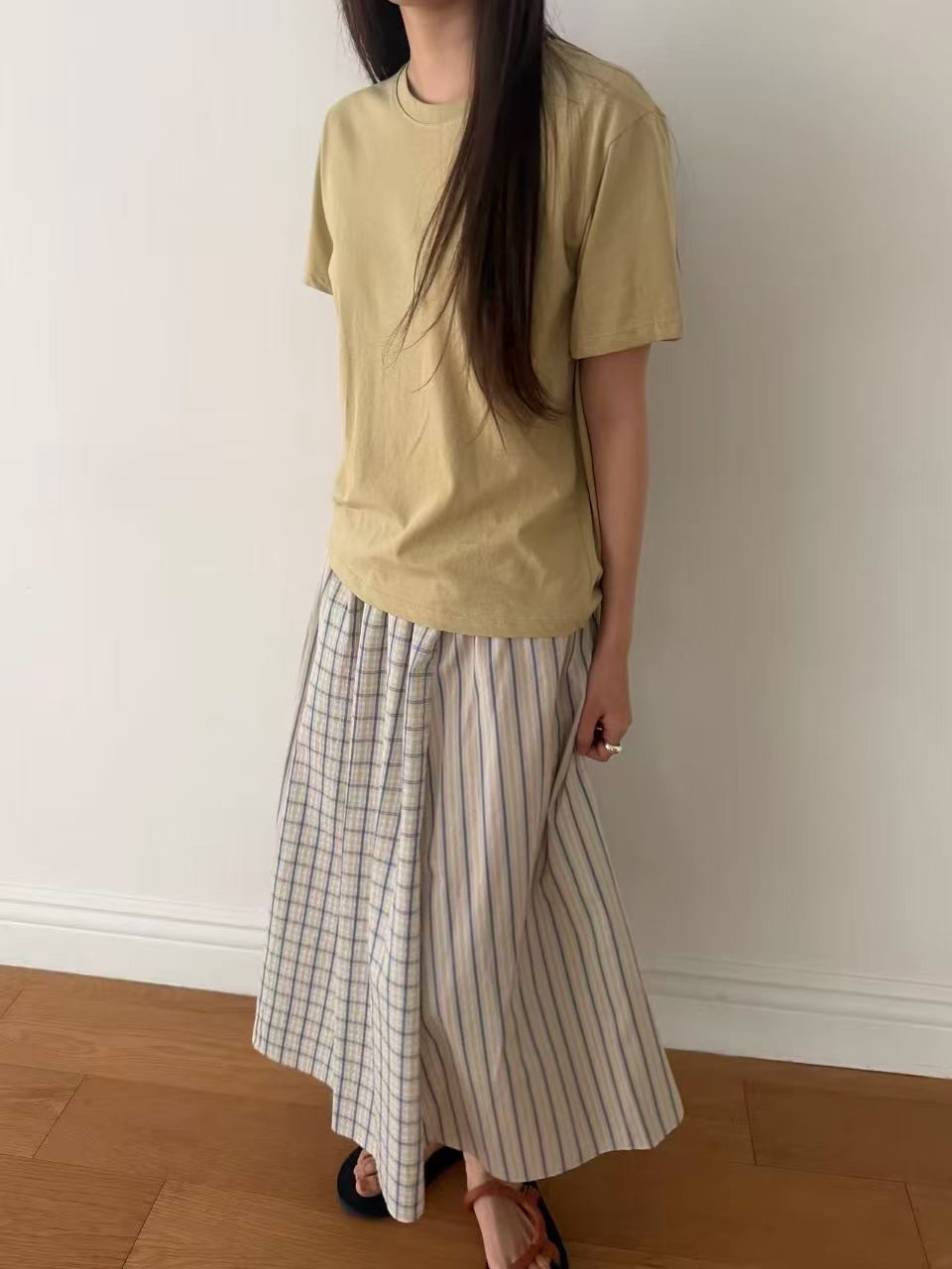 CAROLINE韓國代購女士新款26夏季休閑職業人氣推薦時尚長裙CARO_LINE長裙圖色1