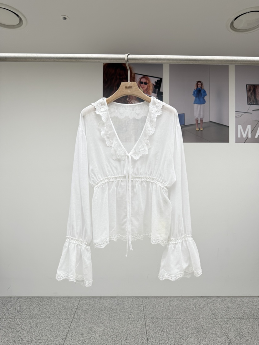 MADE-P韓國東大門直郵女裝新款26夏季熱賣職業襯衫蕾絲衫MADE-P襯衫/蕾絲衫圖色1