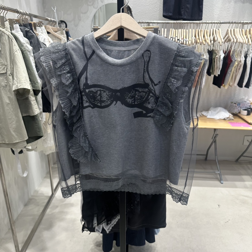 HOT PLACE/DREAM GIRIS/HOT ISSUE韓國東大門代購女士新品休閑吊帶背心印花網眼HOT PLACE/DREAM GIRIS/HOT ISSUE吊帶/背心圖色2