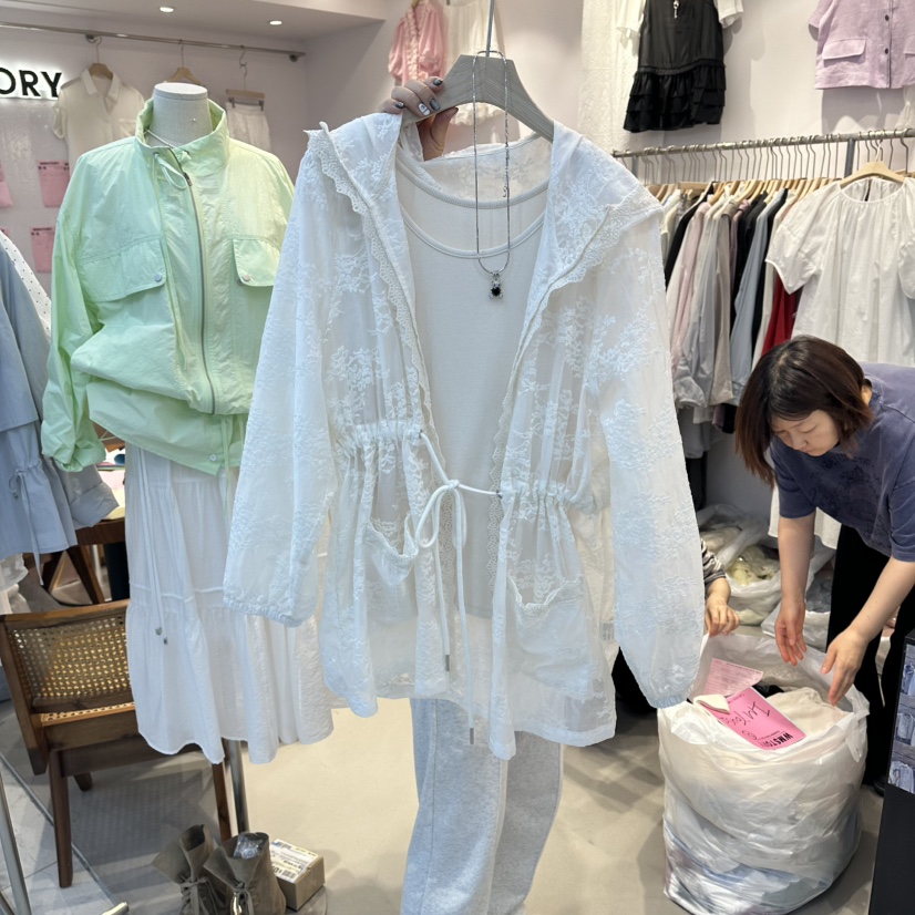 SIMPLE PARK/WMSTORY東大門實拍韓國女裝新款休閑襯衫蕾絲衫不含內搭系帶WMSTORY/SIMPLE PARK襯衫/蕾絲衫圖色1