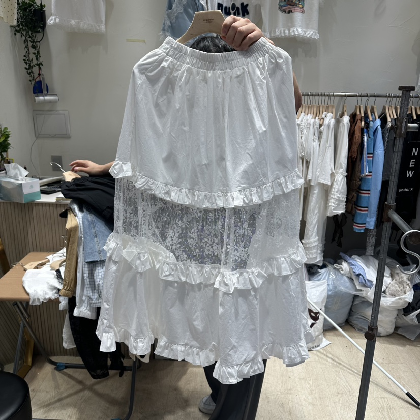 UNDERSTAR_VINTAGE韓國東大門直郵女裝新品26夏季長裙撞色蕾絲UNDERSTAR_VINTAGE長裙圖色1
