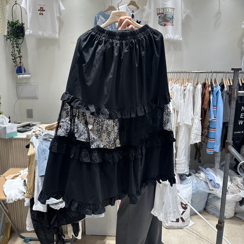 UNDERSTAR_VINTAGE韓國東大門直郵女裝新品26夏季長裙撞色蕾絲UNDERSTAR_VINTAGE長裙圖色2