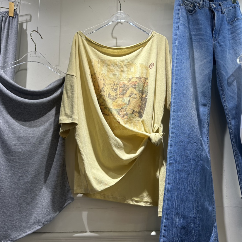 3COLOR韓國直郵女裝新品熱賣T恤Three colorT恤圖色3