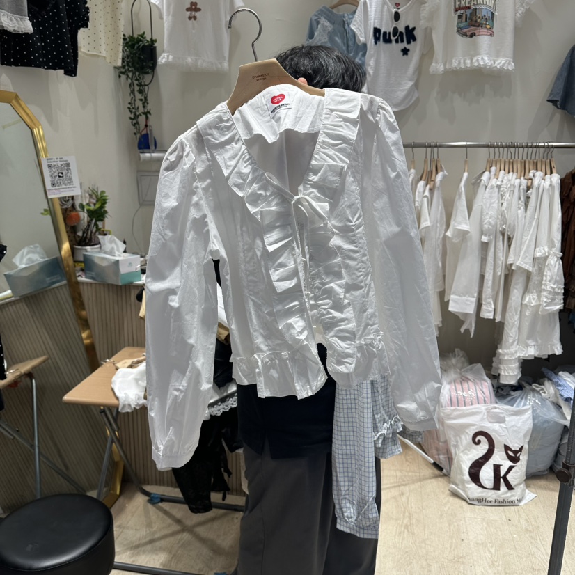 UNDERSTAR_VINTAGE韓國代購女士新款職業襯衫蕾絲衫蕾絲開衫UNDERSTAR_VINTAGE襯衫/蕾絲衫圖色1