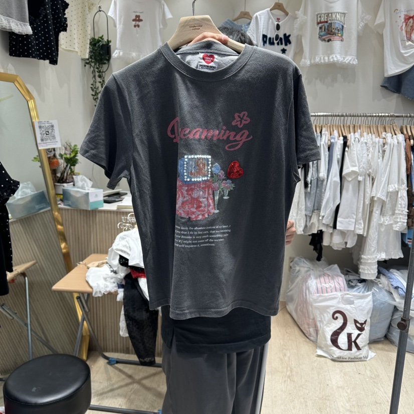 UNDERSTAR_VINTAGE韓國直郵女士新品熱賣26春夏推薦人氣T恤UNDERSTAR_VINTAGET恤圖色2