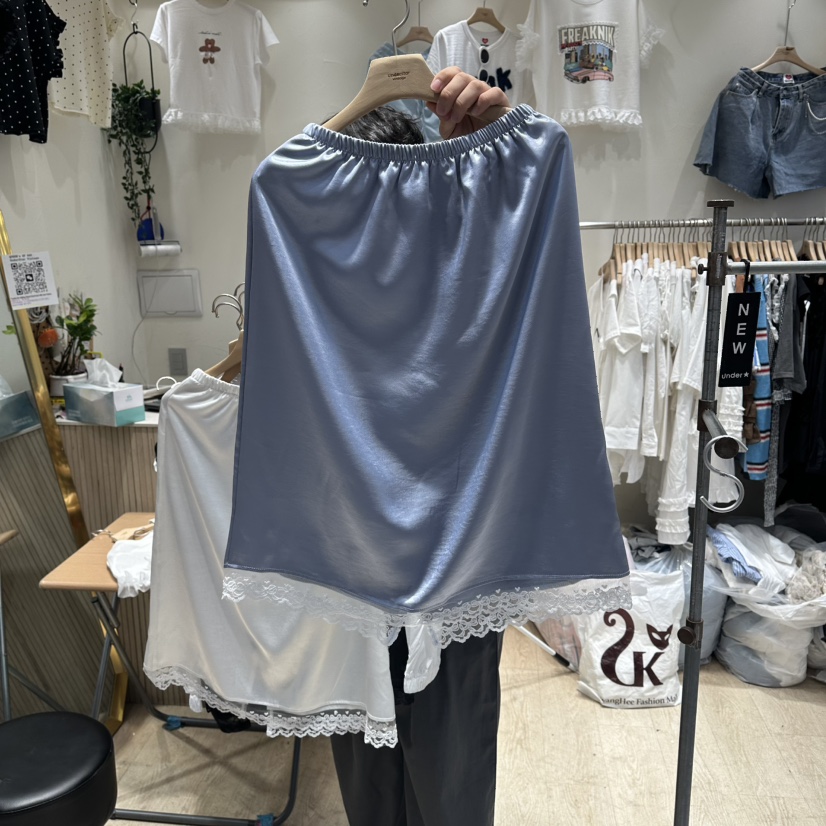 UNDERSTAR_VINTAGE韓國直郵實拍女士新品時尚半身裙中短裙蕾絲緞面UNDERSTAR_VINTAGE半身裙/中短裙圖色2