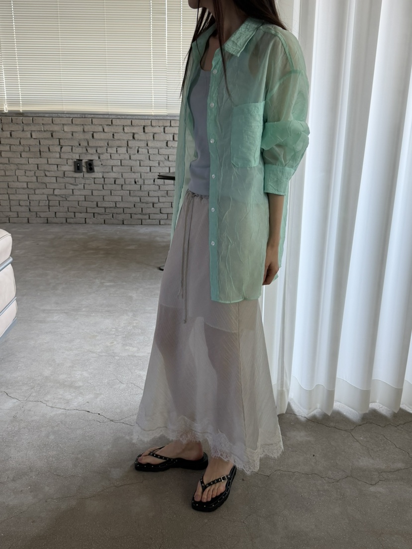 FOSET東大門實拍女裝新品真品推薦職業26春夏休閑長裙透視FOSET長裙