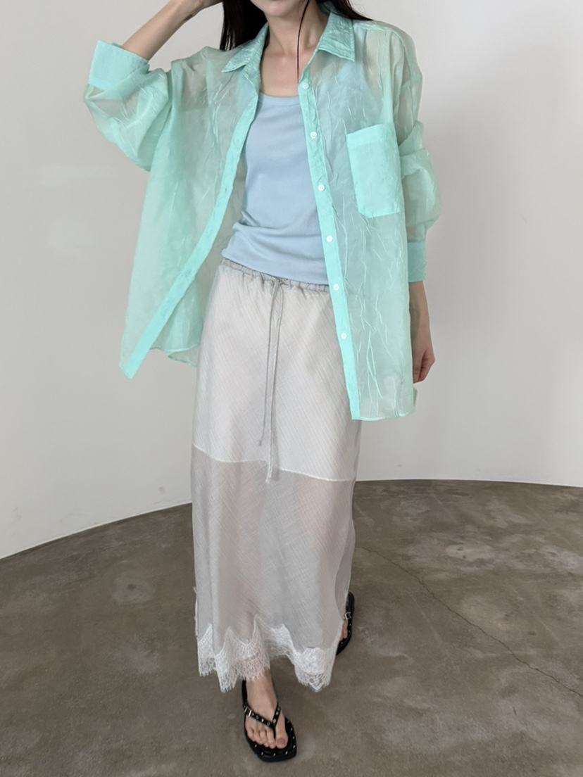 FOSET東大門實拍女裝新品真品推薦職業26春夏休閑長裙透視FOSET長裙
