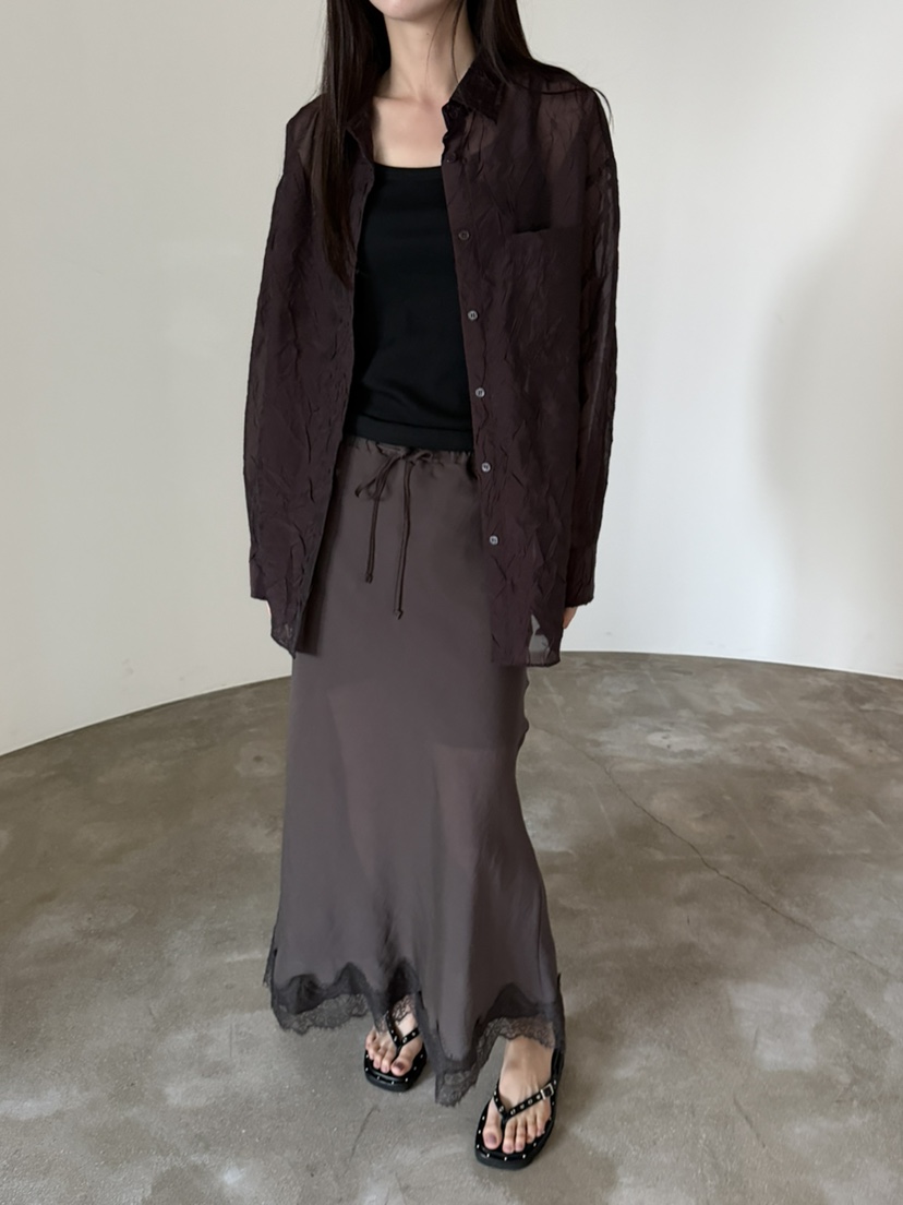 FOSET東大門實拍女裝新品真品推薦職業26春夏休閑長裙透視FOSET長裙