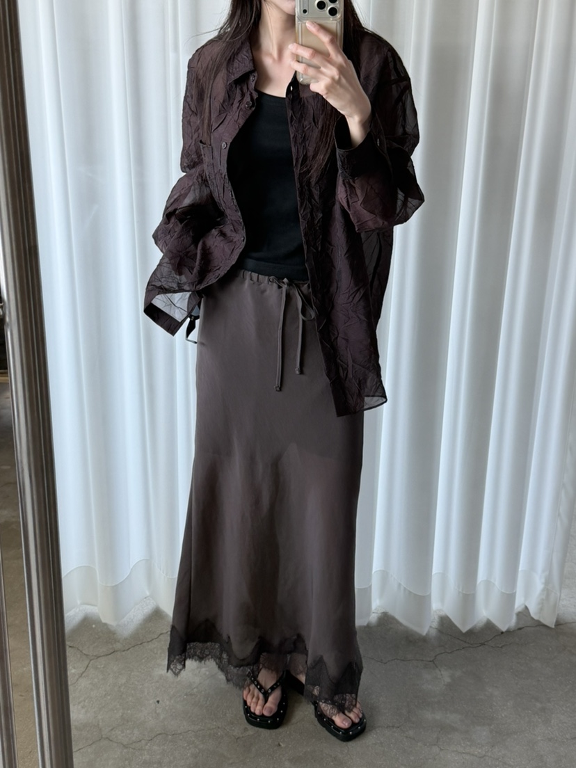 FOSET韓國直郵女士新款時尚26春夏熱賣休閑襯衫蕾絲衫透明FOSET襯衫/蕾絲衫