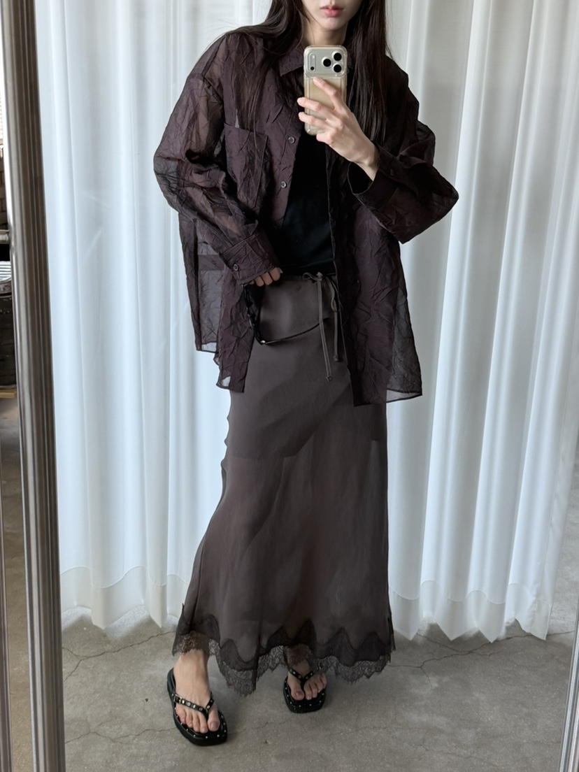 FOSET韓國直郵女士新款時尚26春夏熱賣休閑襯衫蕾絲衫透明FOSET襯衫/蕾絲衫