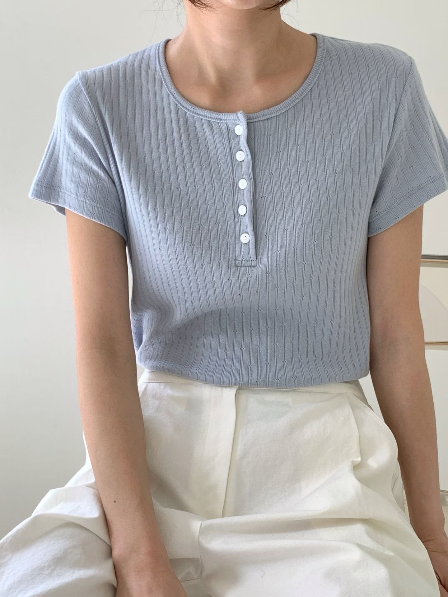 CHOCOLATE-초콜렛-T韓國東大門直郵女士新品26夏季職業T恤CHOCOLATET恤圖色3