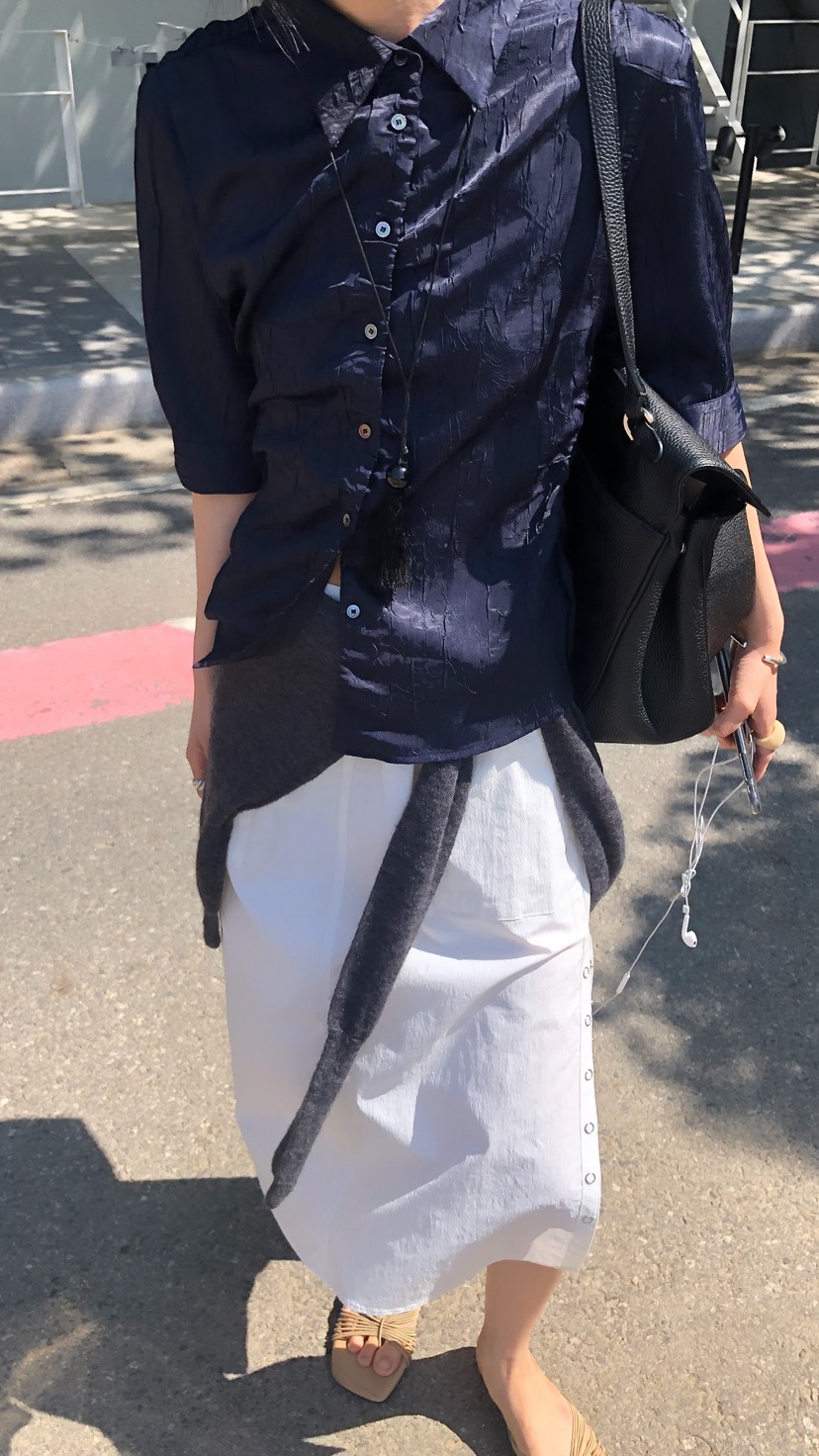 OVER RICH韓國直郵實拍女士新款26夏季26春夏襯衫蕾絲衫褶皺OVER RICH襯衫/蕾絲衫