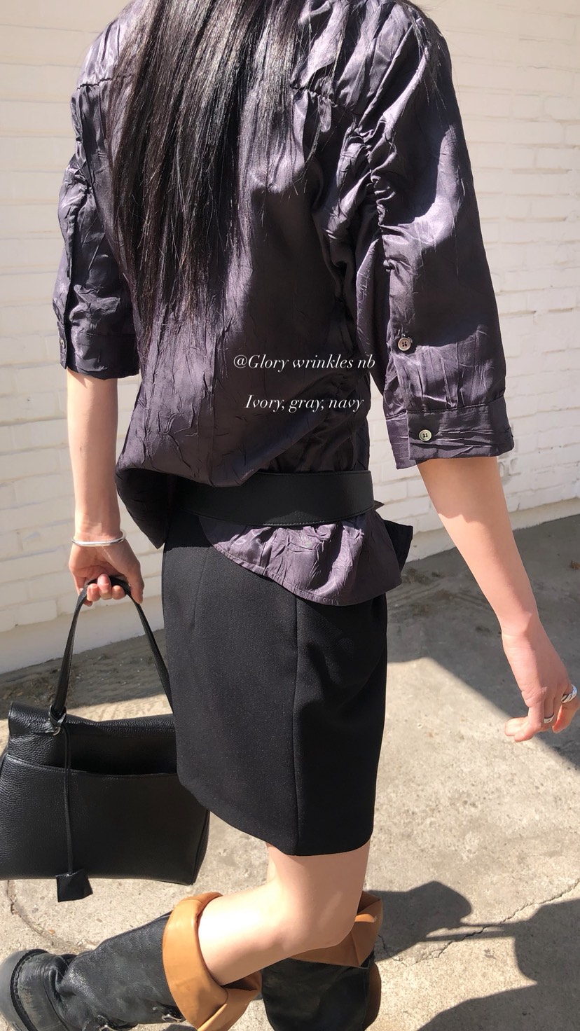 OVER RICH韓國直郵實拍女士新款26夏季26春夏襯衫蕾絲衫褶皺OVER RICH襯衫/蕾絲衫