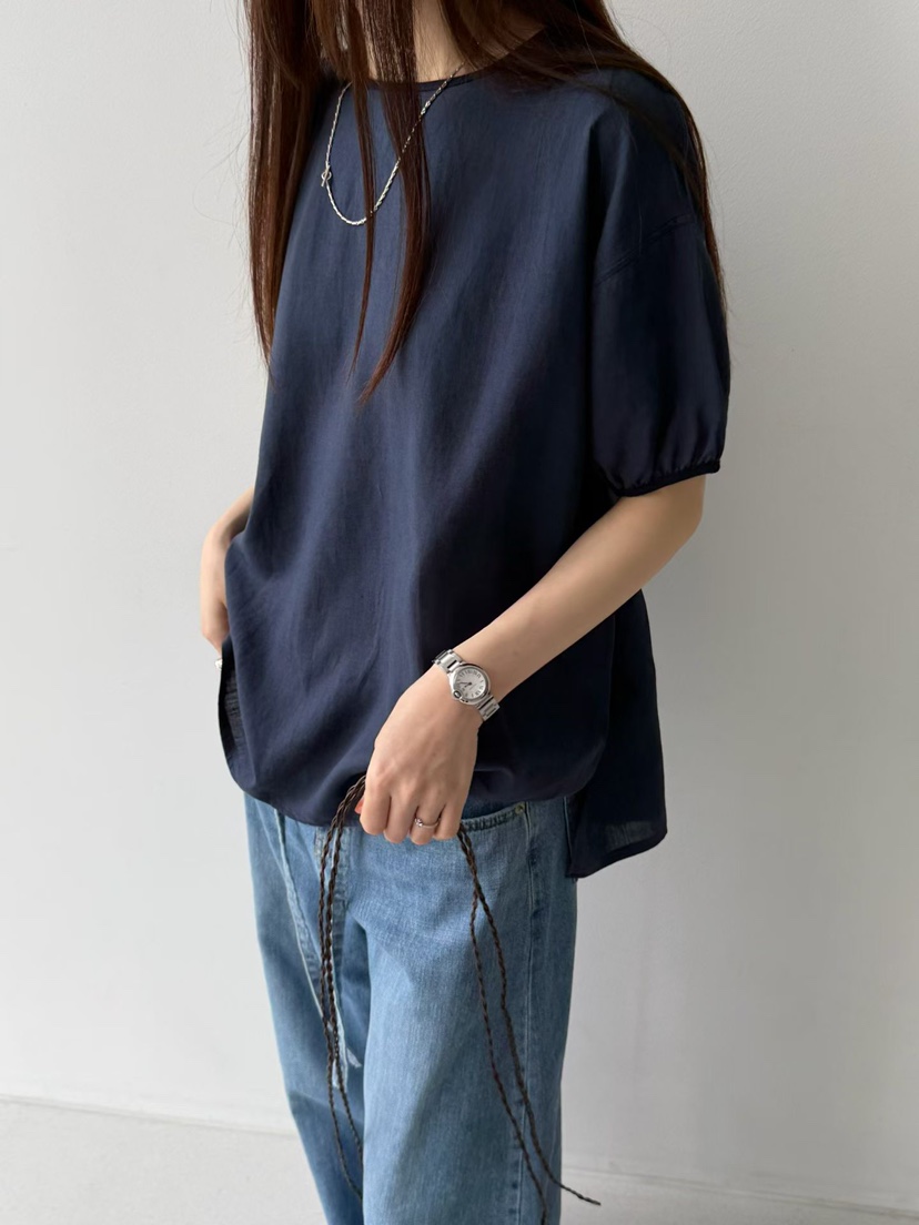 ARKIE/TAF韓國東大門代購女士新款休閑襯衫蕾絲衫亞麻圓領ARKIE/TAF襯衫/蕾絲衫