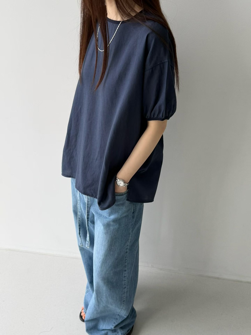 ARKIE/TAF韓國東大門代購女士新款休閑襯衫蕾絲衫亞麻圓領ARKIE/TAF襯衫/蕾絲衫