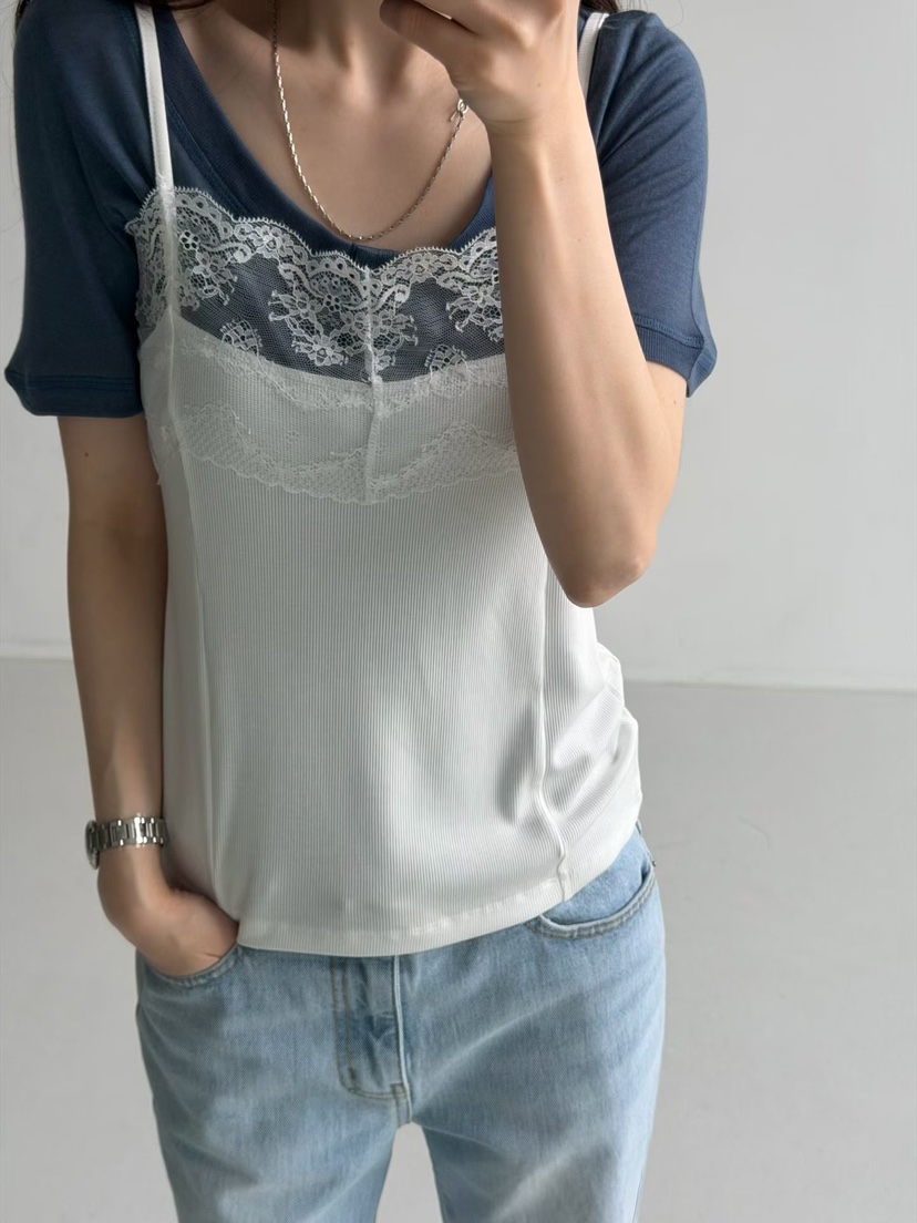 ARKIE/TAF東大門實拍韓國女士新品人氣時尚吊帶背心蕾絲ARKIE/TAF吊帶/背心