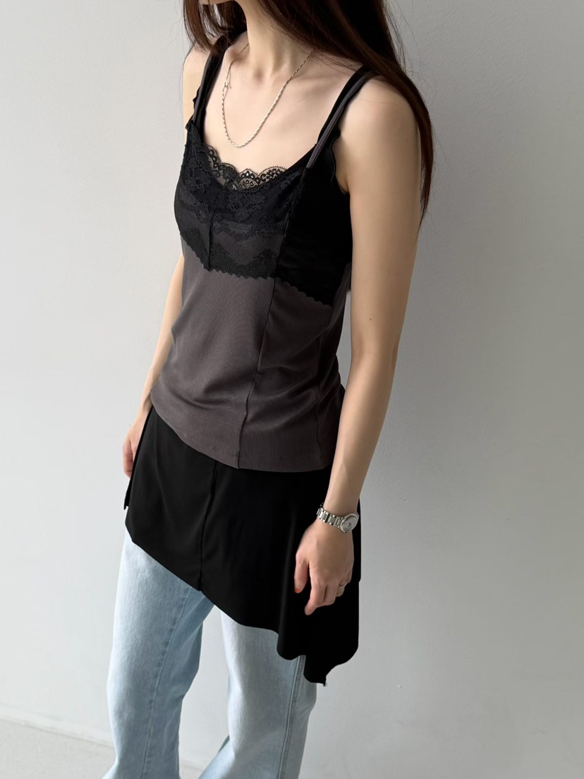 ARKIE/TAF東大門實拍韓國女士新品人氣時尚吊帶背心蕾絲ARKIE/TAF吊帶/背心