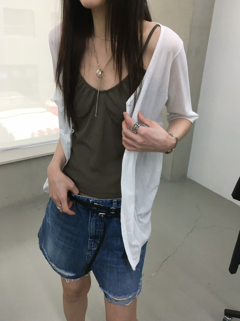 MINIMUZE韓國直郵實拍女裝新品熱賣26夏季26春夏人氣T恤紐扣MINIMUZET恤