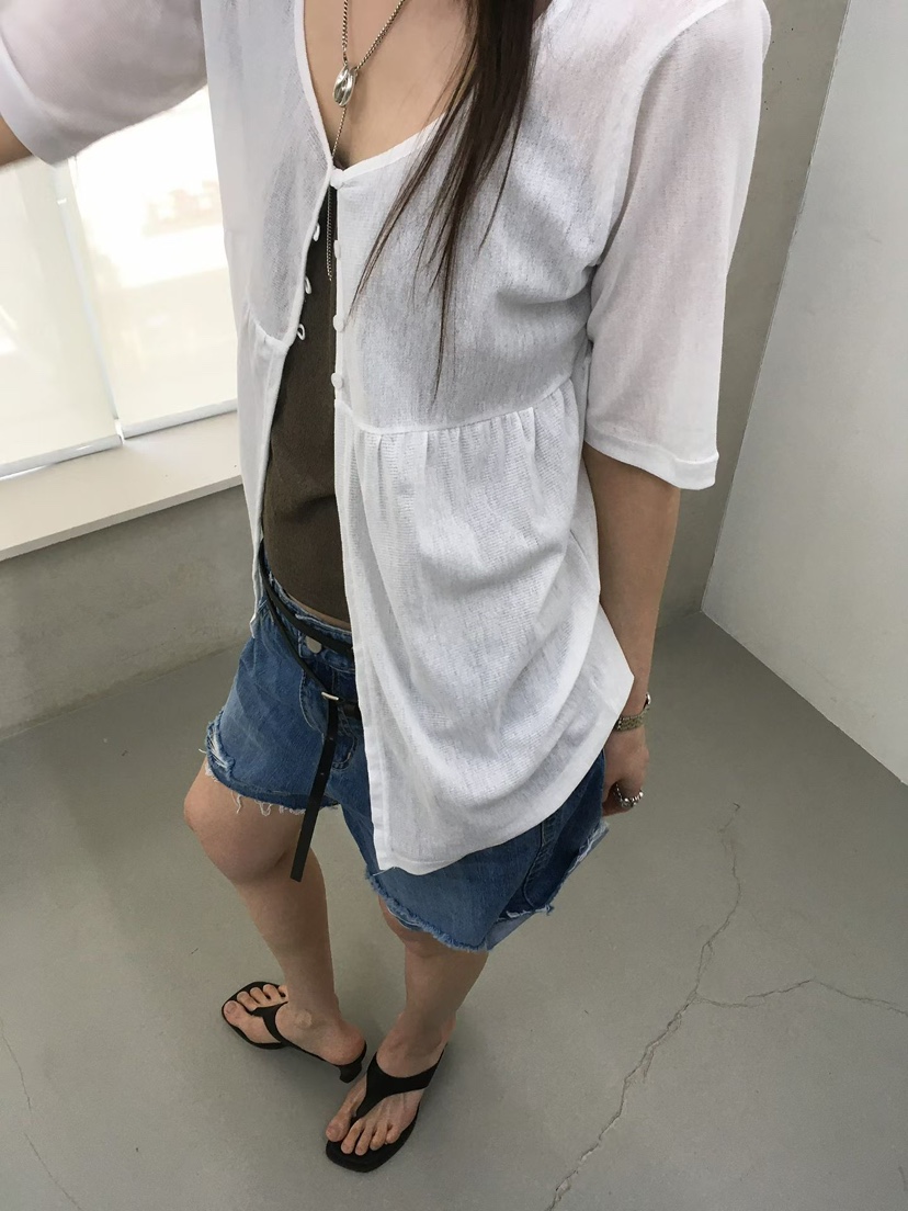 MINIMUZE韓國直郵實拍女裝新品熱賣26夏季26春夏人氣T恤紐扣MINIMUZET恤