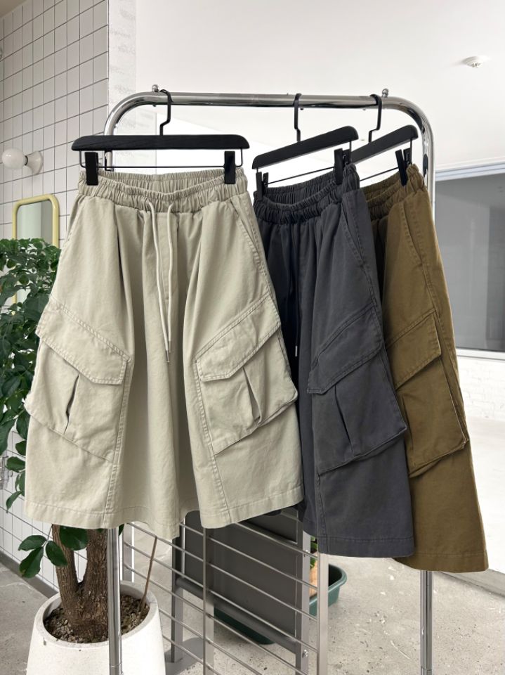 HESTORY韓國東大門代購女裝新品26春夏短褲男女同款工裝水洗HESTORY短褲