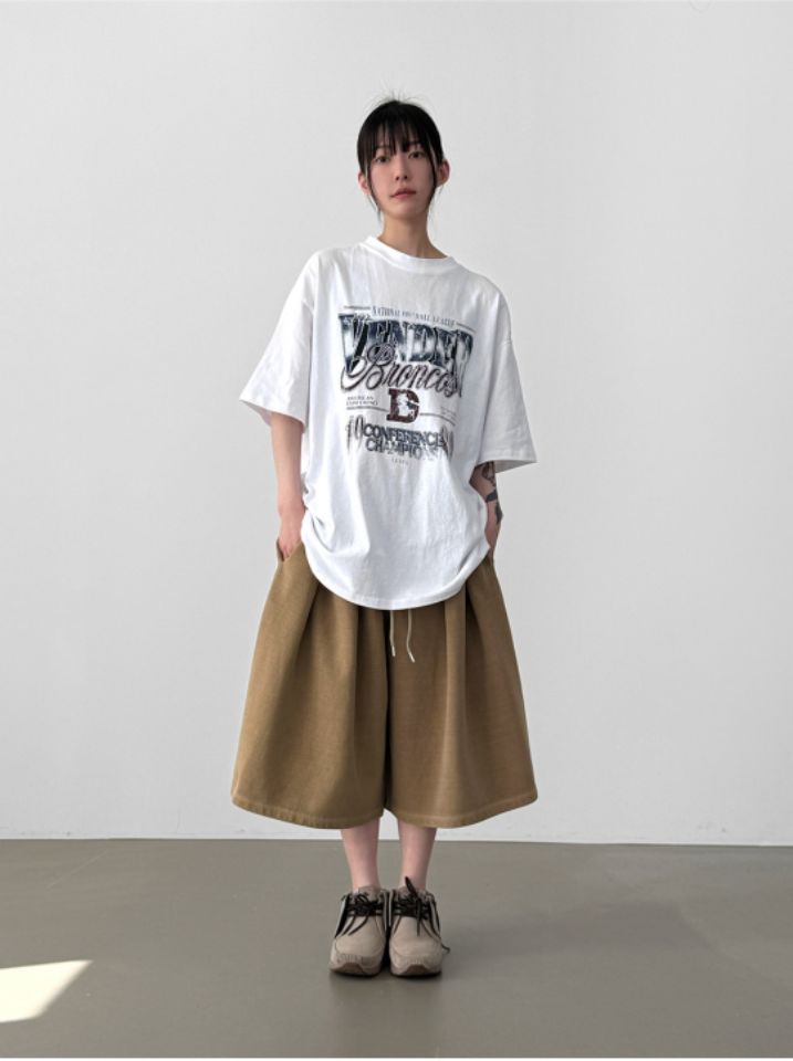 HESTORY韓國直郵實拍女士新品人氣時尚休閑短褲男女同款褶裥HESTORY短褲