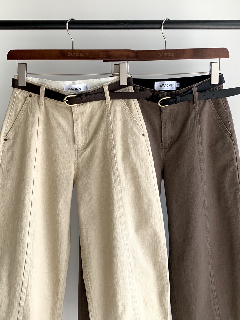 DAVICHI/D.SECOND韓國東大門代購女士新品26夏季休閑褲含隨機腰帶DAVICHI/D.SECOND休閑褲